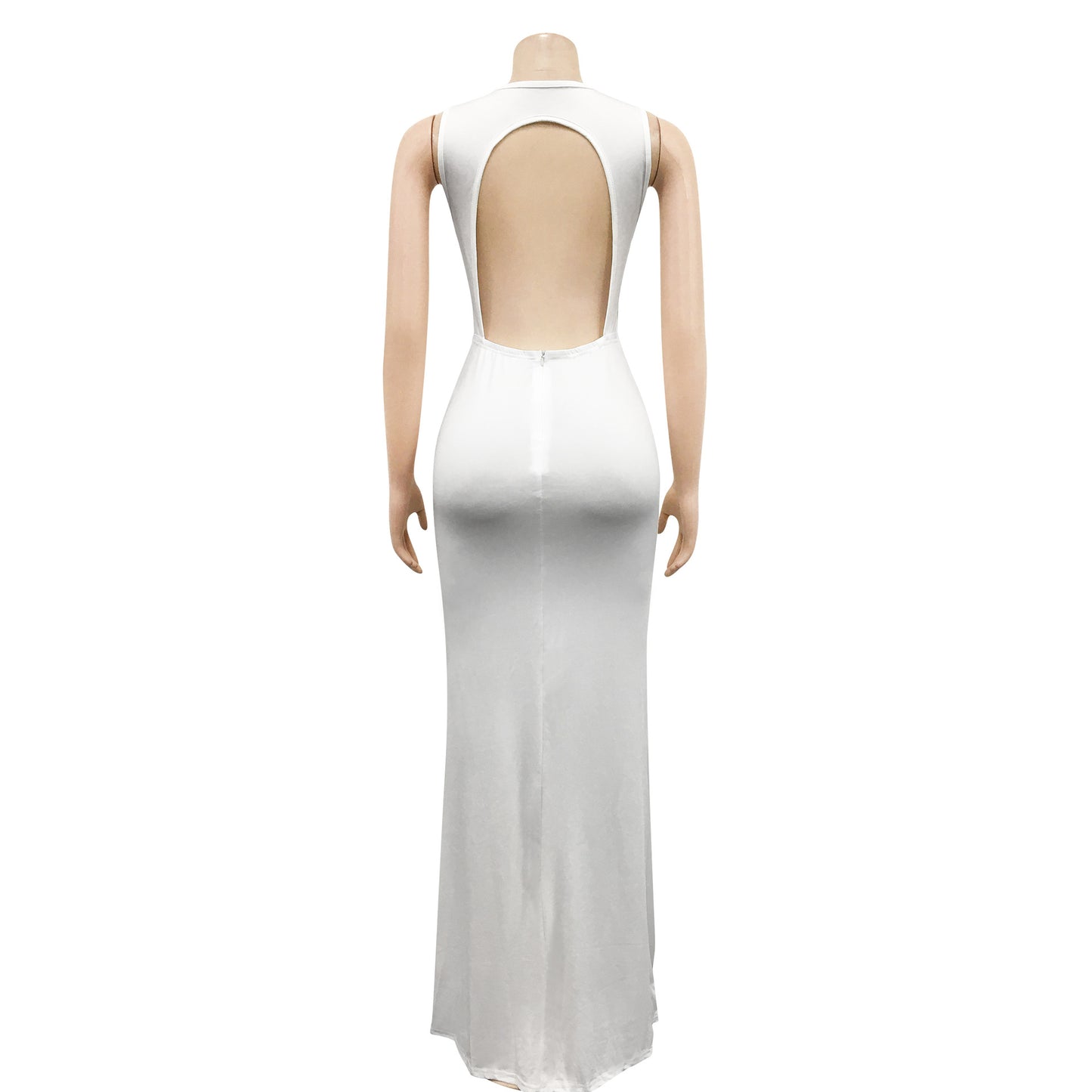 Diamond Sheer Mesh Patchwork See Through Maxi With Mock Train